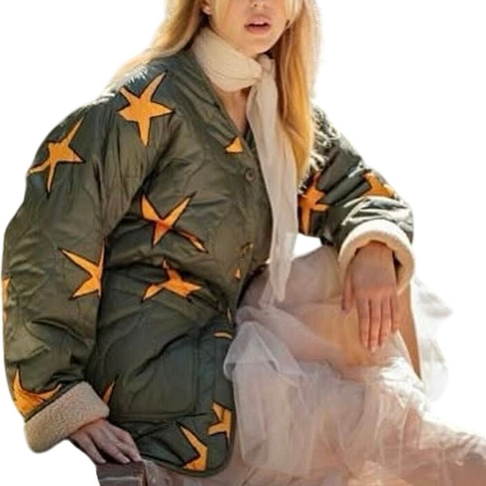 EASEL Reversible Jacket Quilted Starfish or Schnauzer Sherpa, Size L New w/ Tag - Picture 2 of 16
